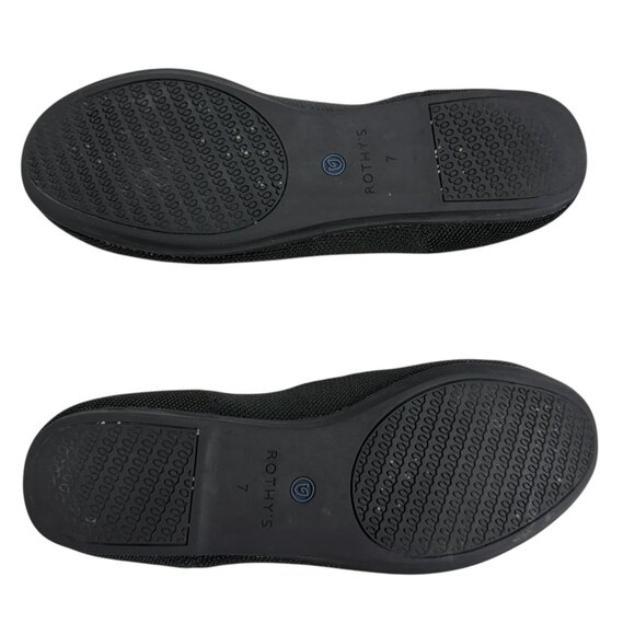 Rothy's The Flat Round Toe Black Slip On Ballet Flats Women's Size 7 - Picture 9 of 9